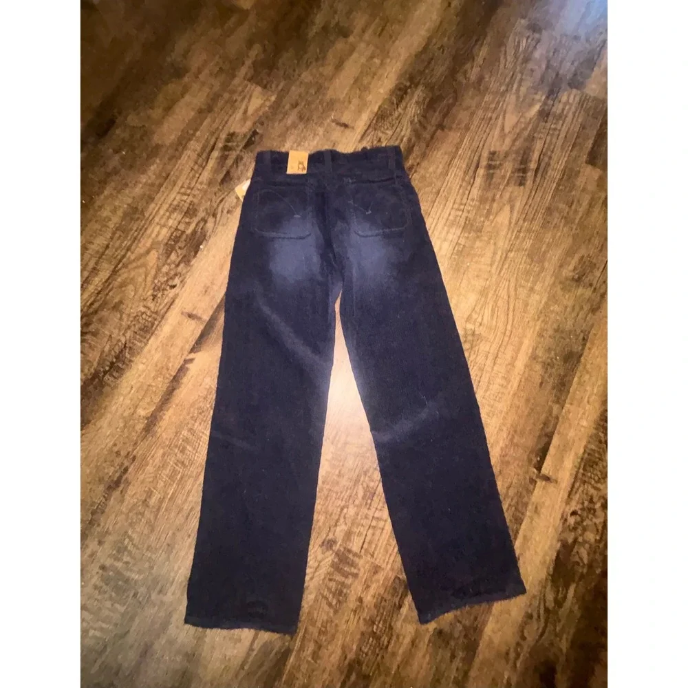 Plugg Jeans Co Kids Navy Blue Vintage Corduroy Pants Straight Leg Size 14 NWT
